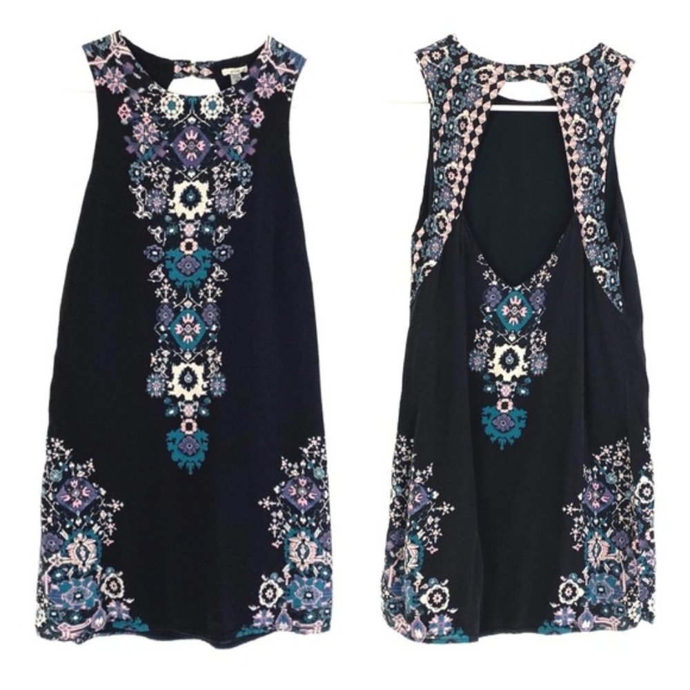 Urban Outfitters Ecote Open Back Boho Print Dress